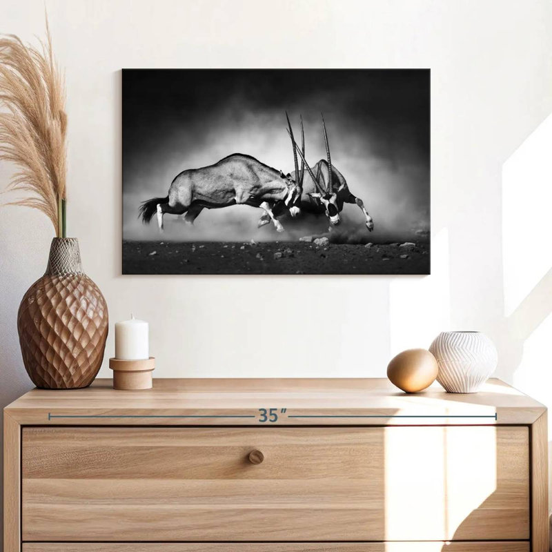 Brampt Fighting Oryx, 16" H x 24" W
