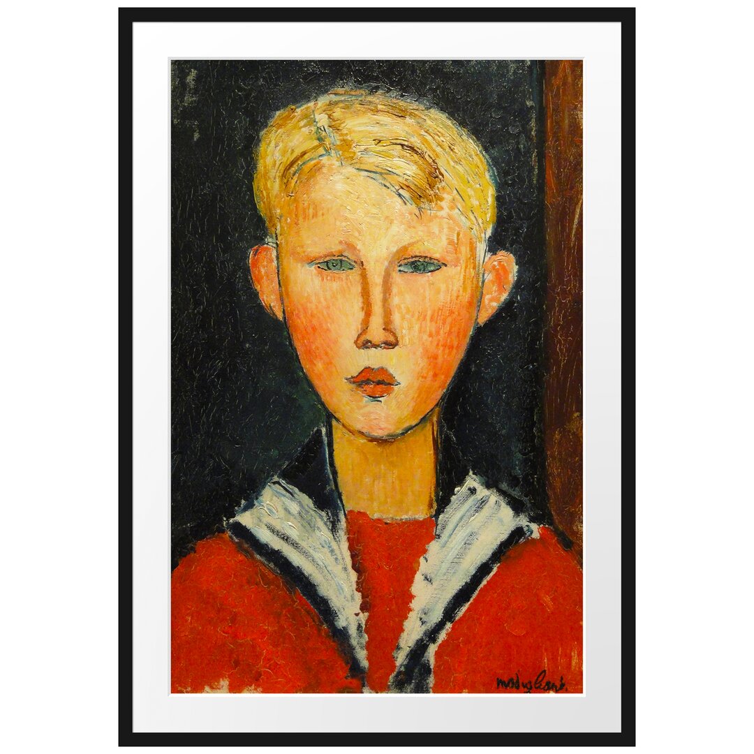 Gerahmter Kunstdruck The Boy with the Blue Eyes von Amedeo Modigliani