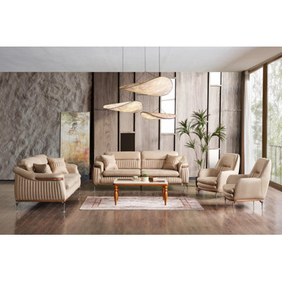 Deux canapés à trois places et fauteuil d'appoint Ahsen