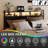 Bed Frame With 2-Tier Storage Headboard, Metal Platform Bed Frame With 4 Storage Drawers, Built In Charging Station And LED, Metal Support/No Box Spring Needed, Black-41797376-41797404