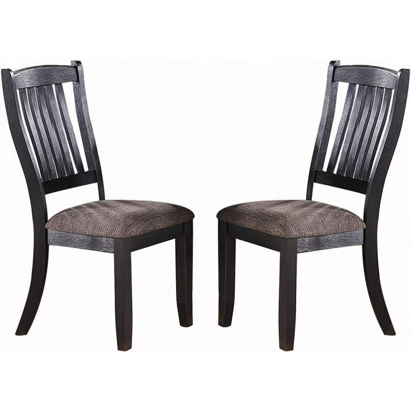 Ensemble de 2 chaises d'appoint en bois rembourrées