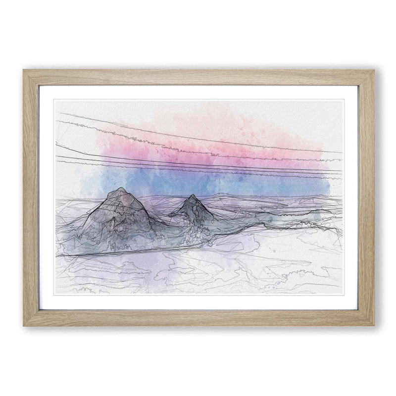 Clouds over the Swiss Mountains in Abstract - Picture Frame Graphic Art Print, Oak Framed, 48cm H x 65cm W x 2cm D
