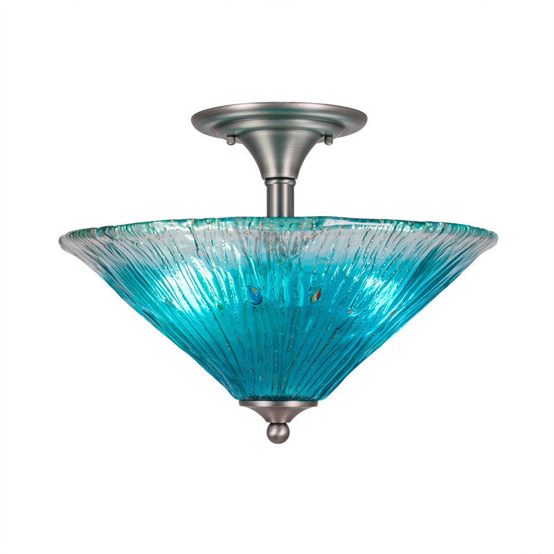 Plafonnier semi-encastré 2 lumières, Bleu, Gris