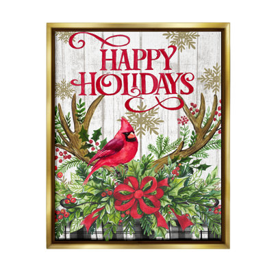 Happy Holidays Cardinal Floater Frame by Elena Vladykina rep. Levison Designs
