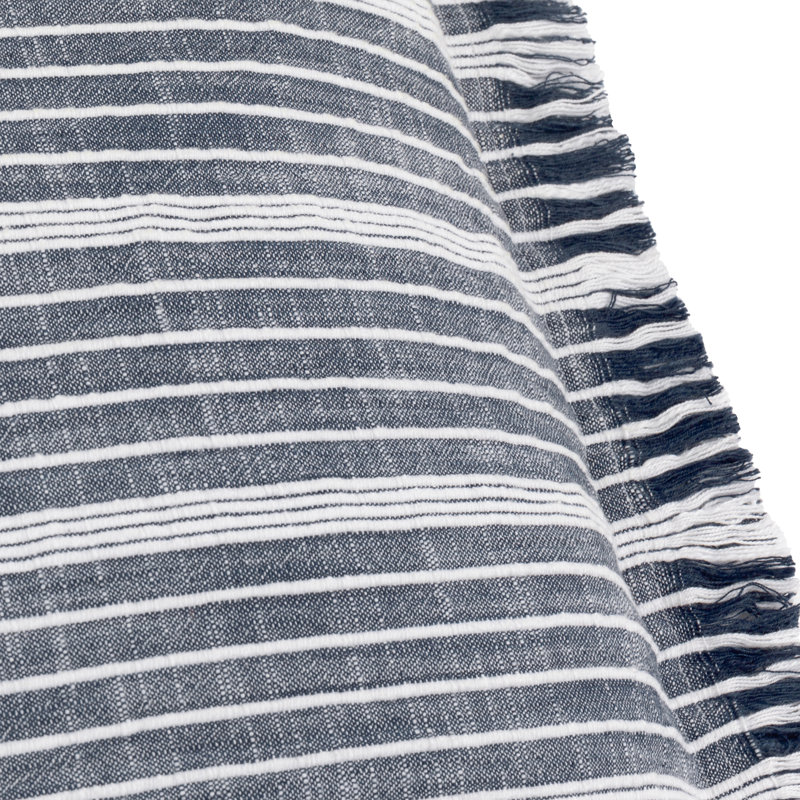 Stoian Indoor / Outdoor Striped Rectangular Throw, Pillow Cover Only - No Insert, Blue