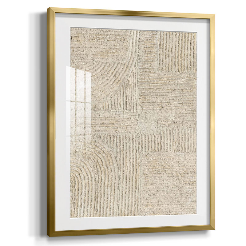 Sandstone Pastures I, reproduction encadrée, Blanc, Papier avec cadre doré
