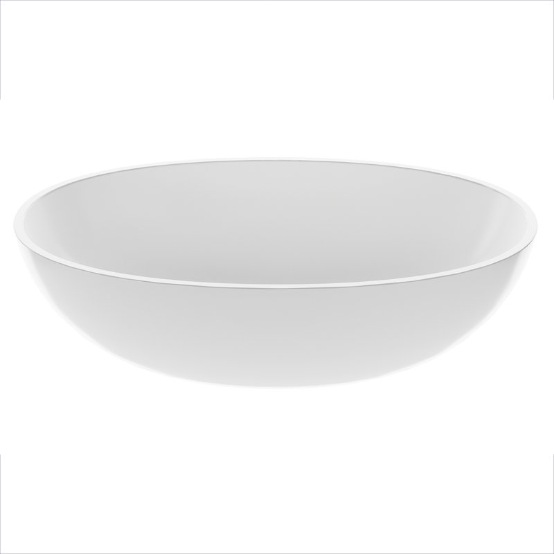 Monica 23.5" Vessel Bathroom Sink, Gloss White