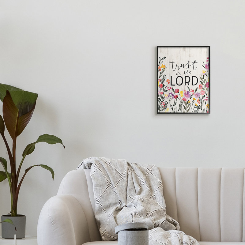 «Trust in the Lord Proverb Spring Watercolor Flowers» par Loni Harris - impression, H 14 po x l 11 po