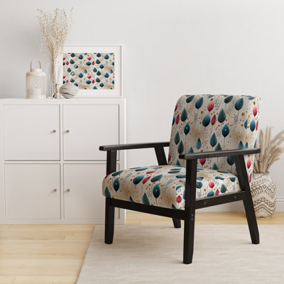 Chaise à accoudoirs rembourrée bohémienne et éclectique Botanical Pastel