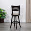 Swivel Fabric Upholstered Wood Bar Stools with Slat Back-1008631152-1008631153