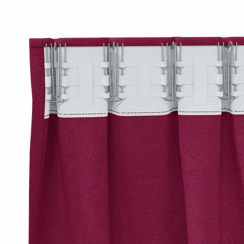 Blackout Curtain, 175cm Width x 140cm Drop, Wine Red