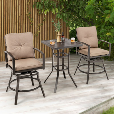 Ensemble bistro pour l'extérieur avec coussins L 24,5 po Silerton