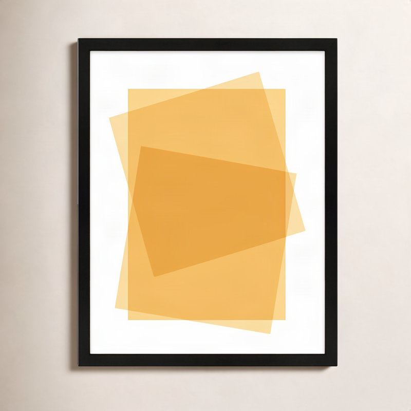 Kami " Yellow Kami " by Jacques Pilon, Black Framed Paper, 25" H x 20" W