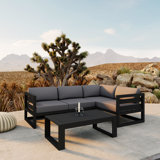 Avion 5 Piece Sectional Set - Black