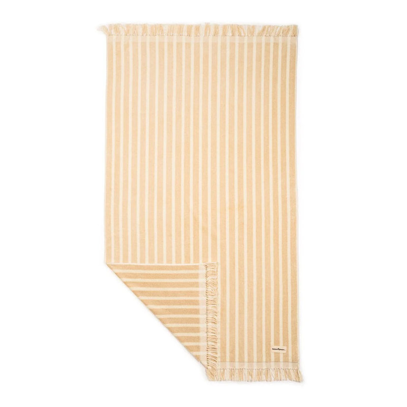 Beach Towel, Monaco Natural Stripe