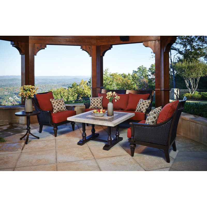 Somerby Premium All-Weather Wicker Outdoor Lounge Chair , Sunbrella® Cushions Included, Canvas Henna Sunbrella® Canvas