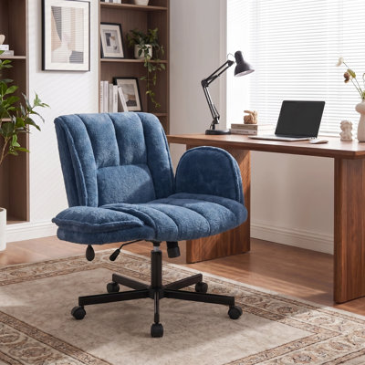 Adjustable Swivel Office Chair With 6-Gear Adjustable Armrests,Modern Fabric Ergonomic Computer Desk Chair For Home Office, Makeup, Bedroom