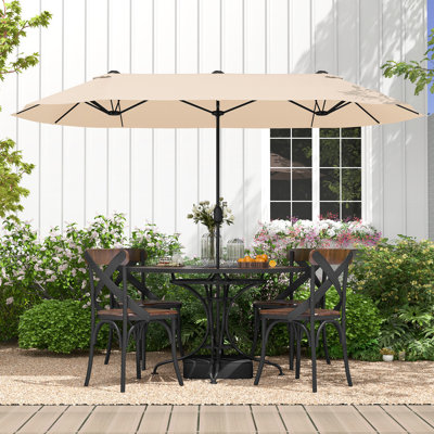 Fagundes 400 cm W X 200 cm D Hexagonal Market Parasol with Crank Lift