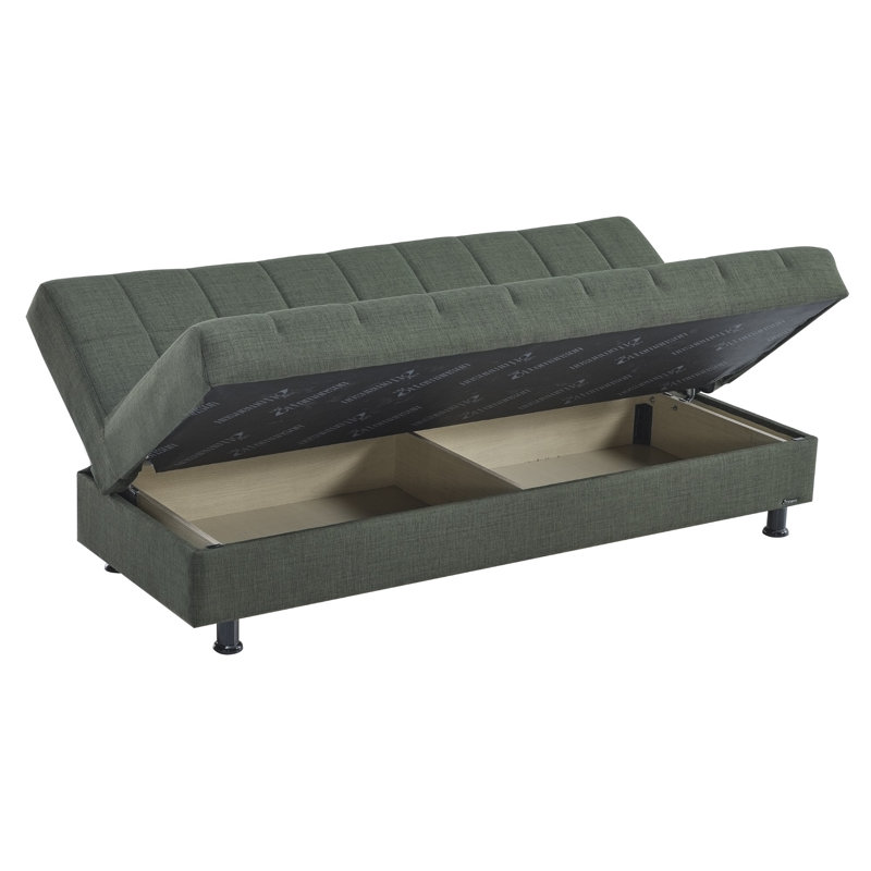 Sasta 75" Convertible Sofabed with Storage, Sleeper Sofa Couch for Living Room, Green