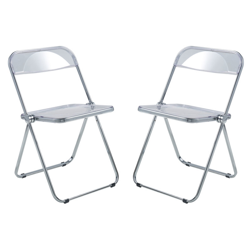 Chaise pliante Brayden Studio® Gillispie, Transparent, Silver