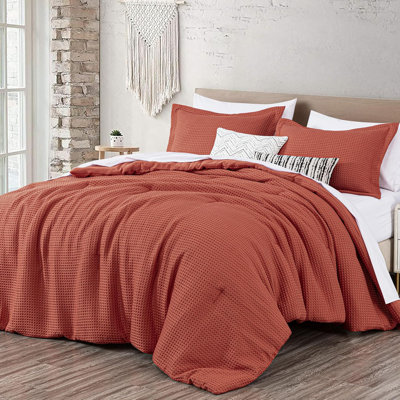 Wilmer Waffle Weave Textured Comforter Set