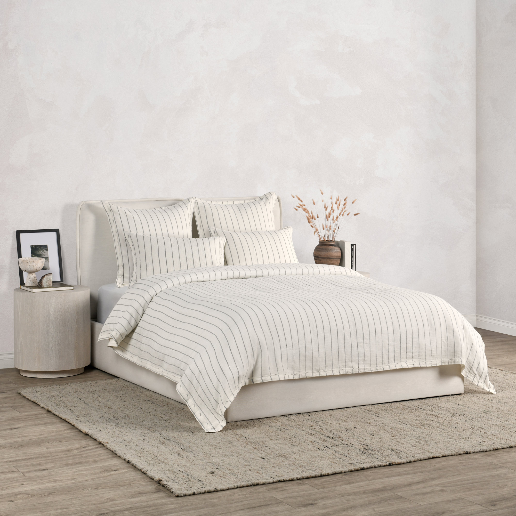 Tasmin Linen Duvet Cover, Queen, Ivory
