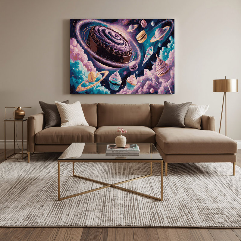 Desserts, galaxie, desserts, toile mauve, art mural, H 11 po x l 14 po