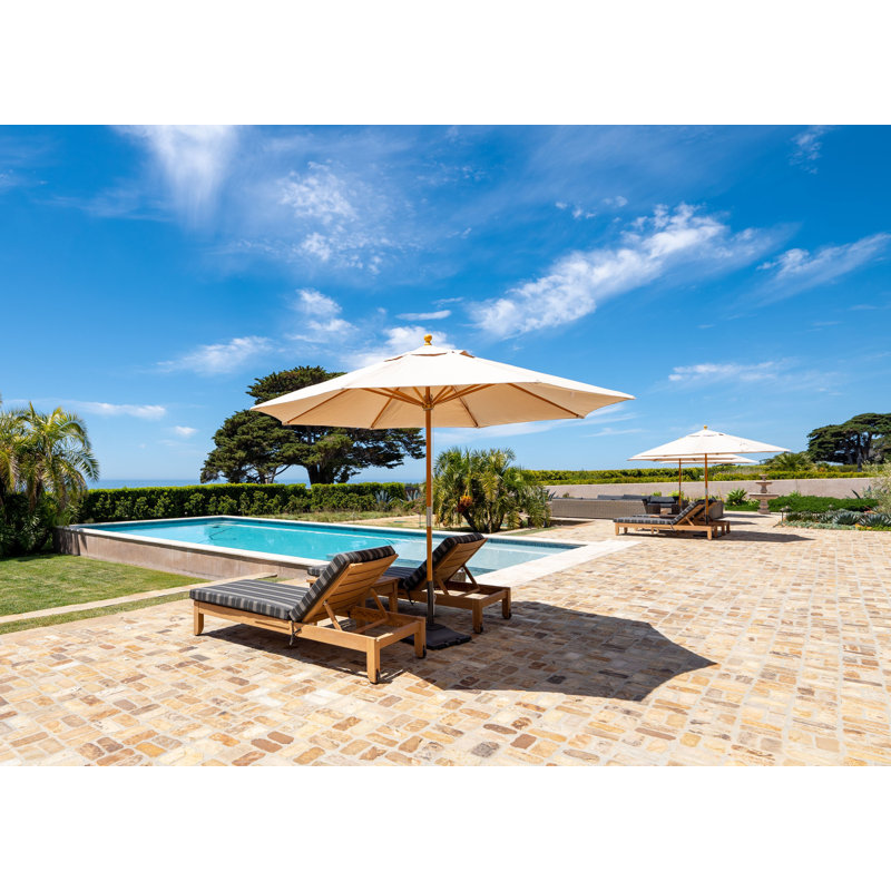 Maiorano Outdoor Teak Chaise Lounge