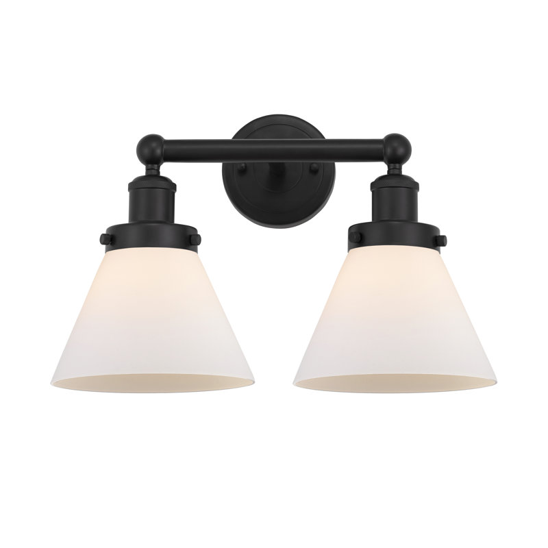 Éclairage pour meuble-lavabo à 2 lumières Artella, Noir mat, Blanc mat