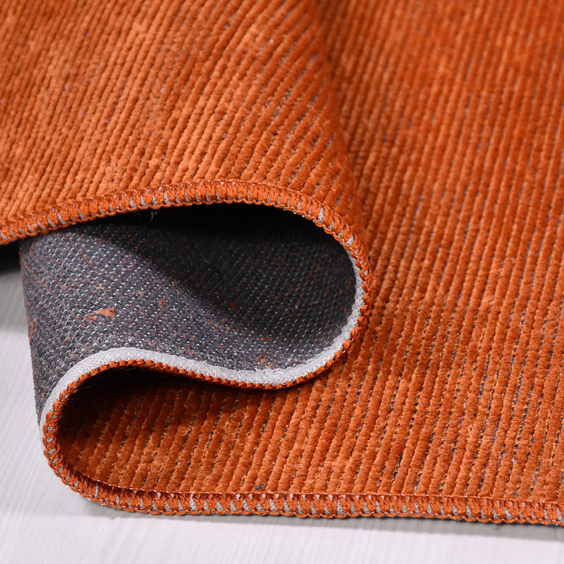 Tapis en polyester orange antidérapant Javin facile à nettoyer, 4 pi x 4 pi