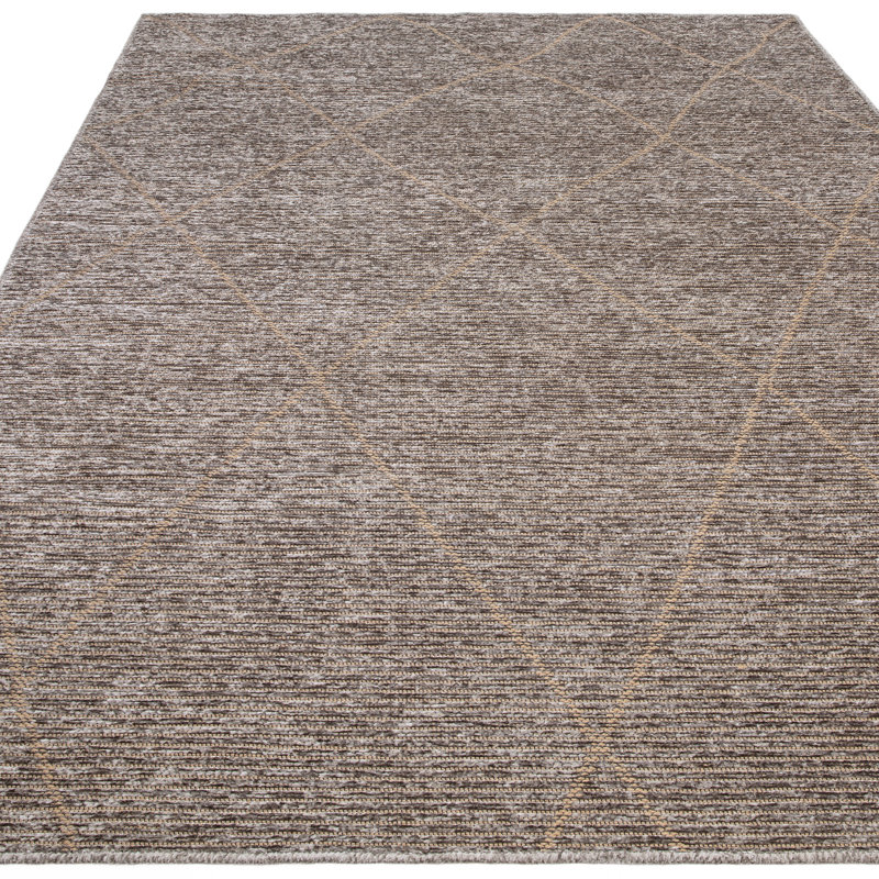 Solvang Geo Machine Woven Flatweave Steel Area Rug, Rectangle 120 x 170cm