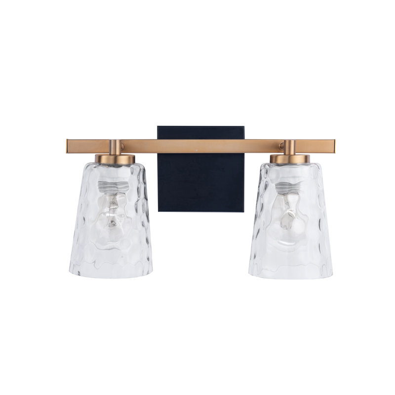 Aimili Modern 2-Light Vanity Light, Gold/Black