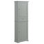 Grande armoire de rangement pour salle de bain, armoire de rangement autoportante avec tiroir et tablette réglable, panneau de fibres à densité moyenne avec finition peinte-1260310162