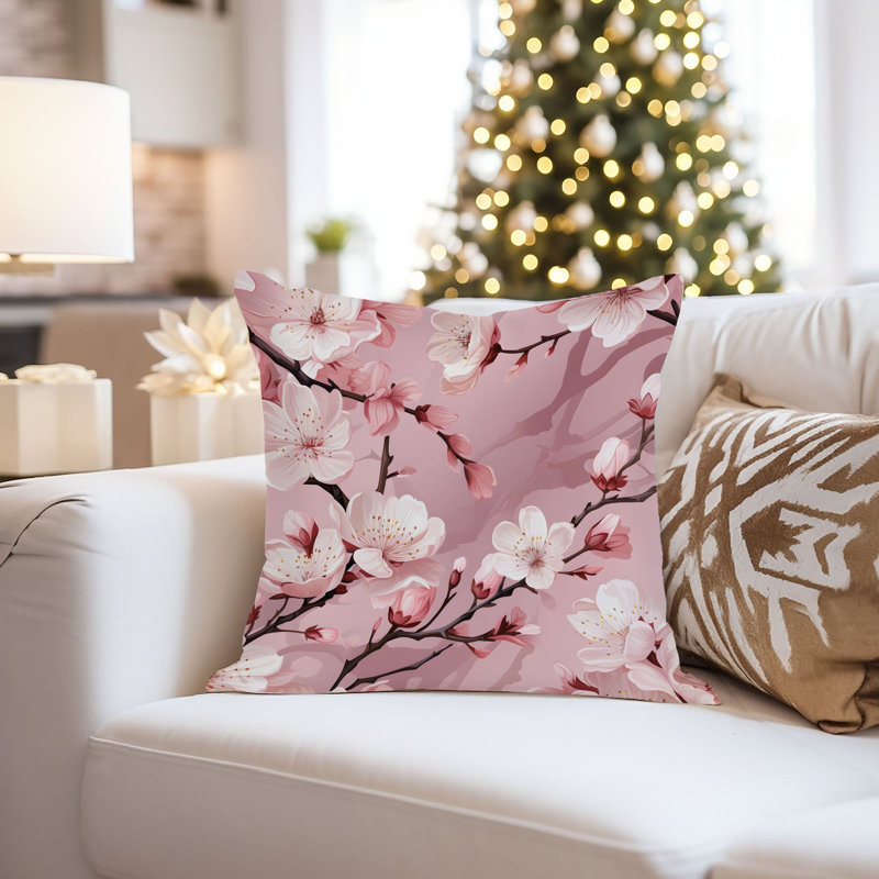 Floral Pillow Cover, 16"H x 16"W