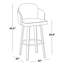 Tabouret de bar à hauteur fixe en bois de noyer et similicuir brun clair avec repose-pieds rond chromé - ensemble de 2-380747977