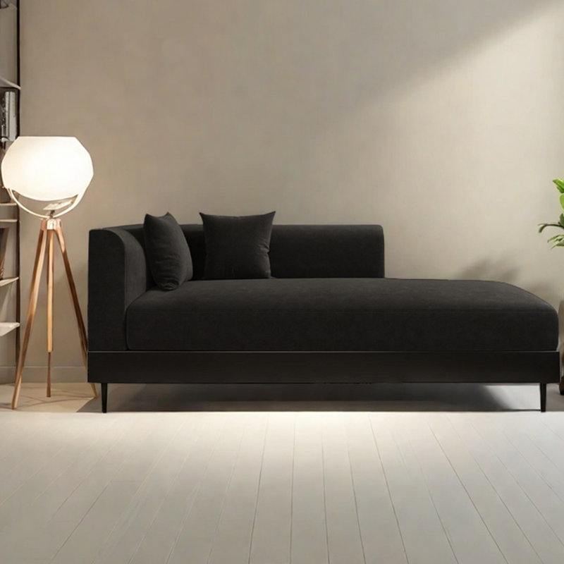 Fauteuil inclinable ergonomique en velours givré, Orienté à gauche (vu de face)