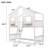 Twin over Twin House Bunk Bed with Roof , with Safety Guardrails and Ladder,White