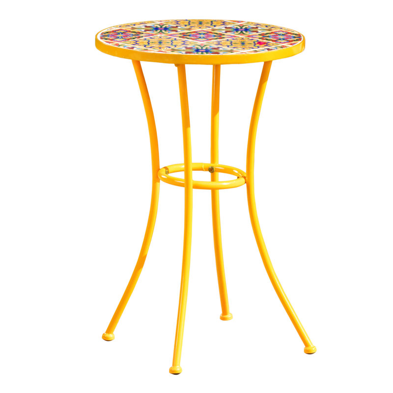 Chantel Round Metal Outdoor Side Table , 14'' in. W 14'' in. D