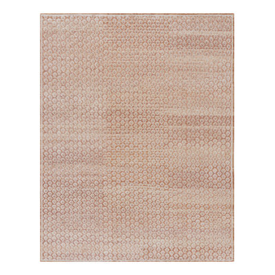 Rug & Kilim’S Modern Block Print Rug In Red And Pink With White Floral Pattern