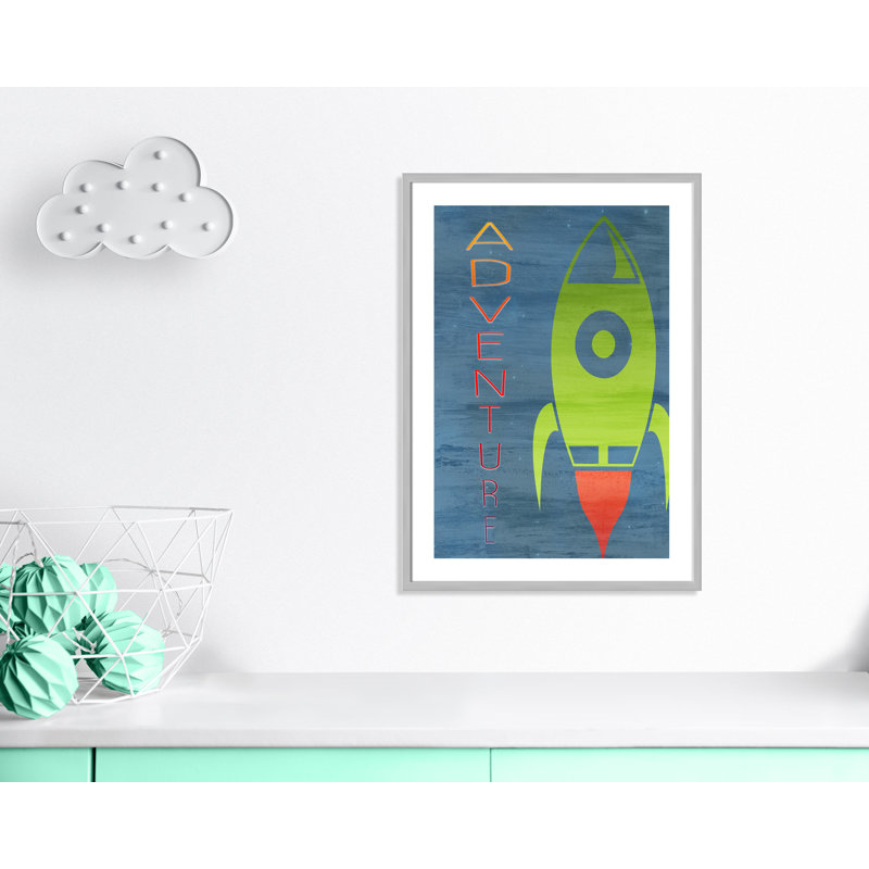 Space Explore 2, impression sur papier, H 34,5 po x l 24,5 po x P 1,18 po, Encadré de boîte argent