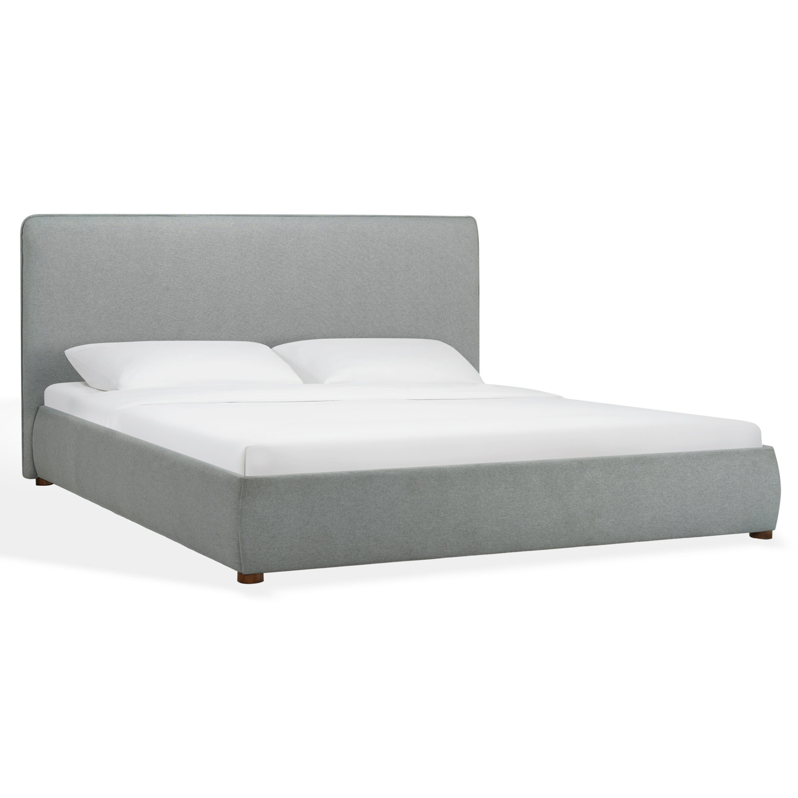 Callahan Upholstered Bed, King, Light Gray Linen