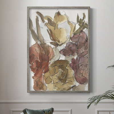 Cropped Floral Arrangement I Framed Print - Solid Wood