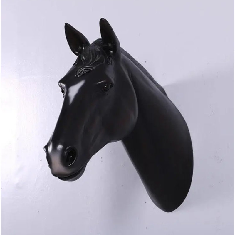 Statue tête de cheval, Noir