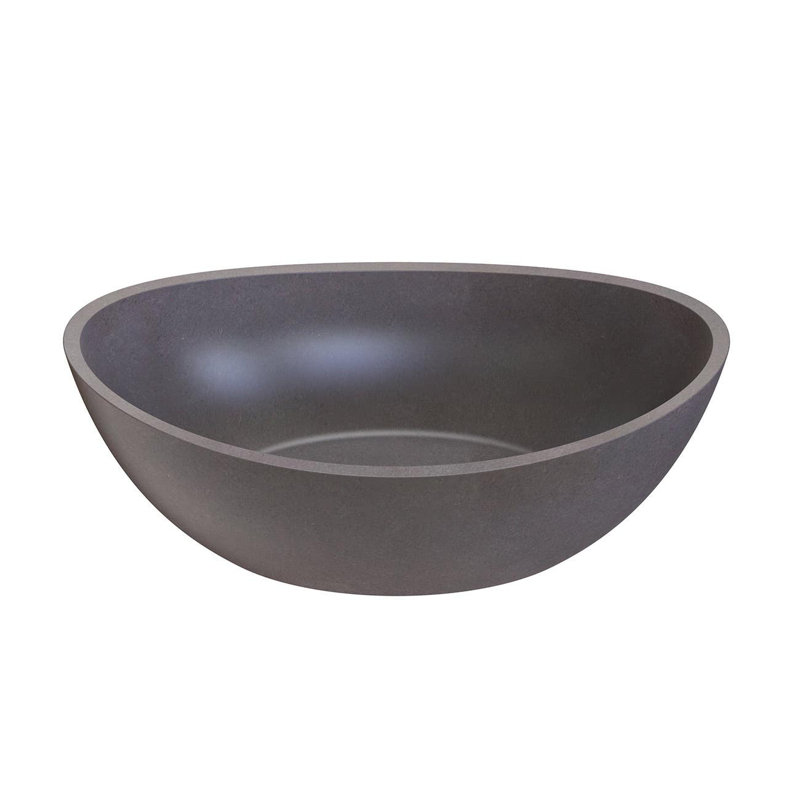 Chevington 13.75'' Concrete Oval Bathroom Sink, Gray