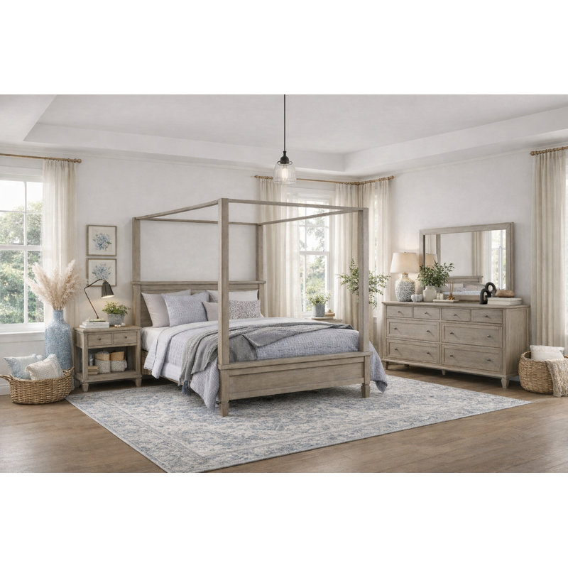 Danar 4-Piece Queen Canopy Bedroom Set