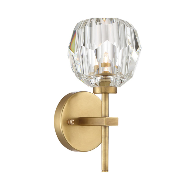 Gerdes Wall Sconce, Aged Brass, 8.7" H x 5" W x 5.9" D