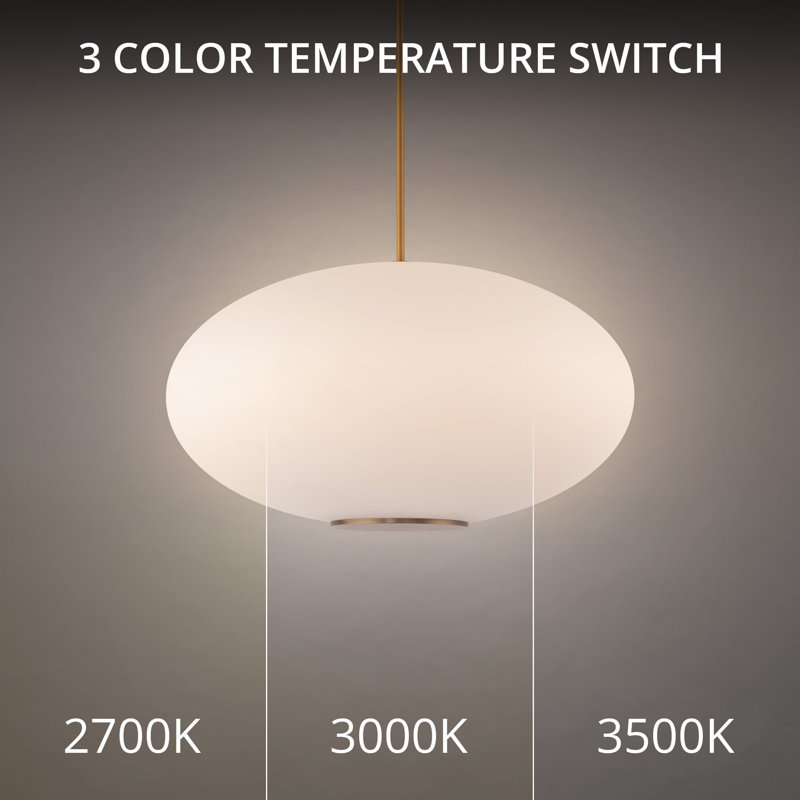 Aged Brass Globe Glass LED Pendant Light