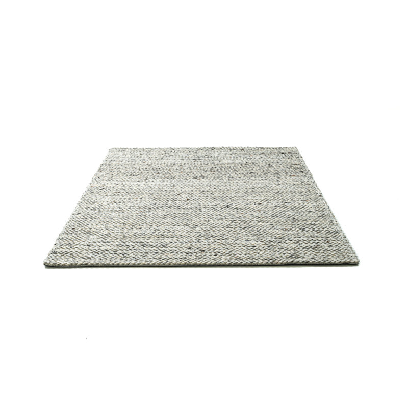 Pinard Solid Colour Hand Woven Hand Loomed Gray Area Rug, Rectangle 70 x 140cm