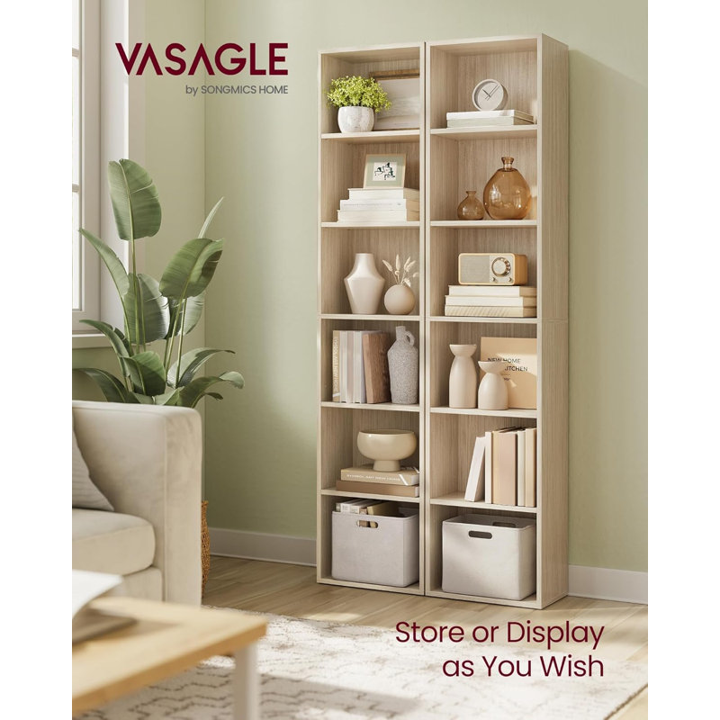Pelak Bookcase, (6 Shelves) 178.5cm H x 40cm W x 24cm D, Natural Beige