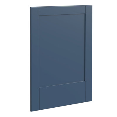 Meuble Gallery Express Mercer assemblé, dimensions : 1,9 cm (L) x 60,6 cm (P) x 87,6 cm (H). Panneau de base assorti, couleur marine.